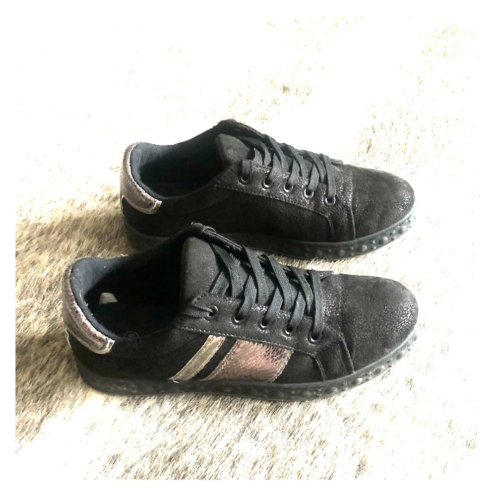 Black with Metallic Accents Sneakers